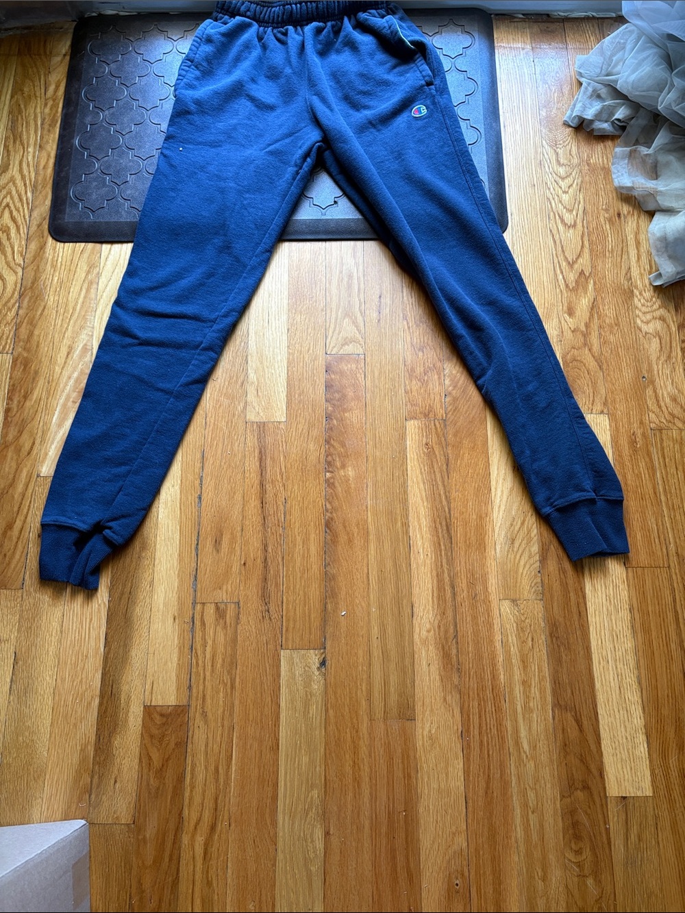 Champion Dark Blue Fleece Joggers with Logo